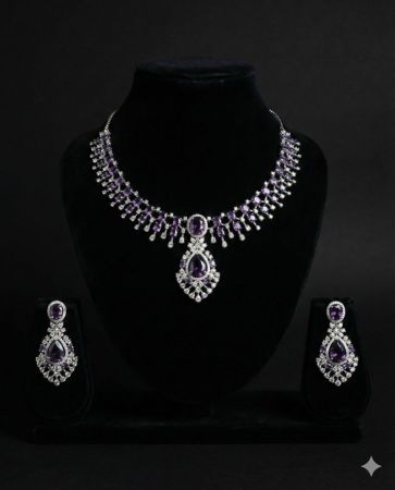Violet Royale Crystal Necklace Set