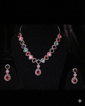 Spectrum Glow Multistone Necklace Set