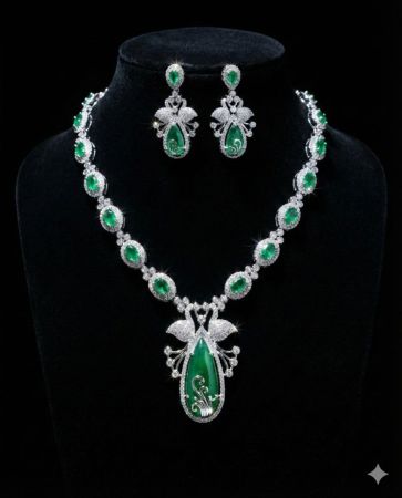 Emerald Majesty Designer Necklace Set