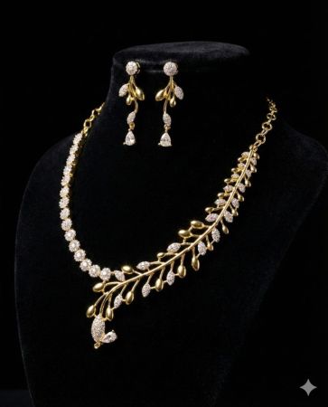 Golden Leaf Luxe Necklace Set